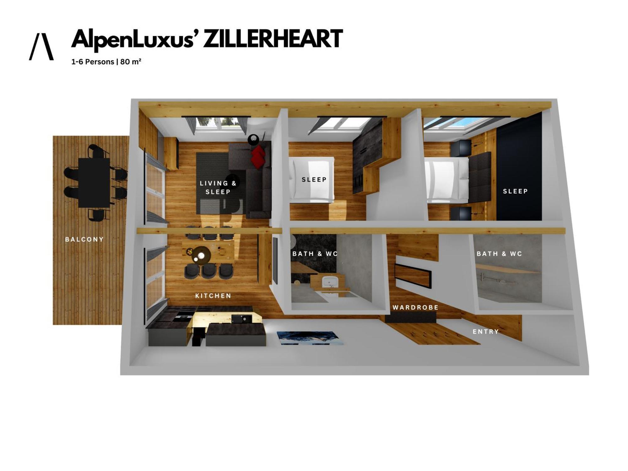 Zillerheart - Balcony Und Car Park By Alpenluxus Appartements Fügen Exteriör bild